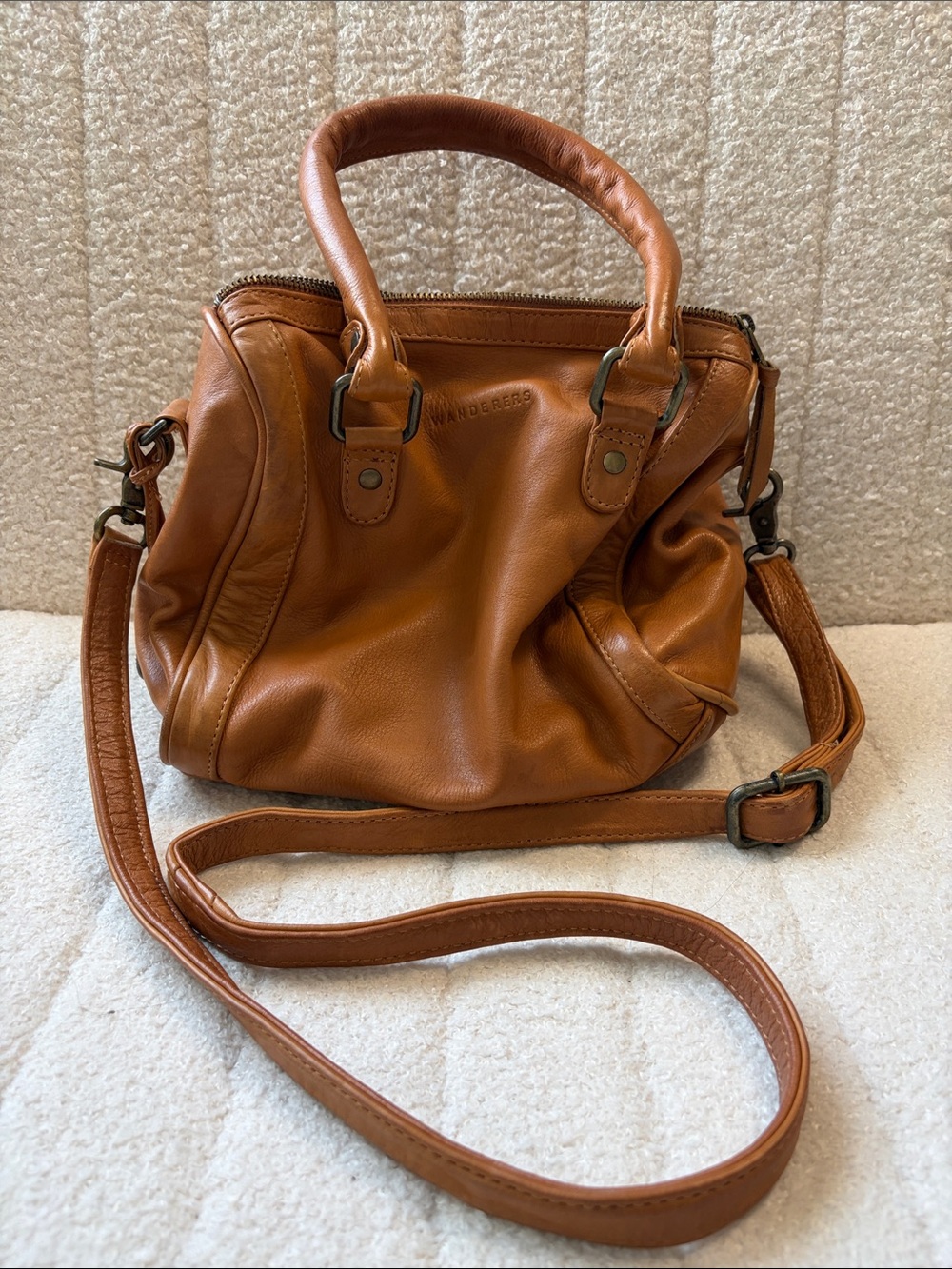 Wandler Cognac Leather Crossbody Satchel